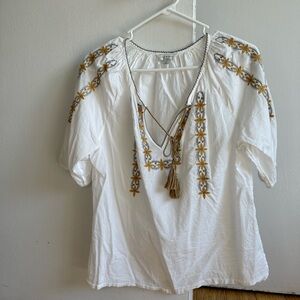 Lucky embroidered shirt.